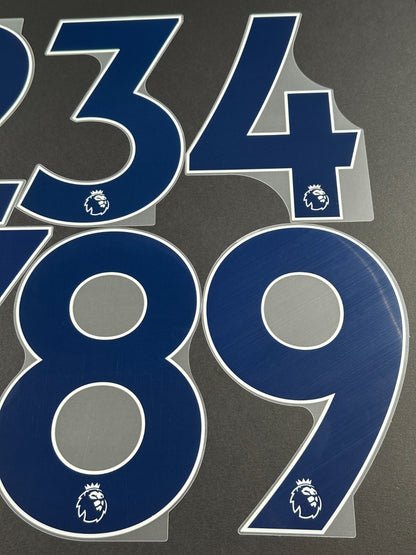 2019 - 2023 OFFICIAL AVERY DENNISON PREMIER LEAGUE BLUE PLAYER SIZE NUMBERS