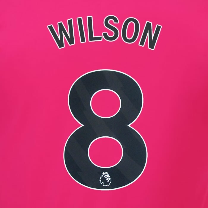 2023 2024 OFFICIAL FULHAM AVERY DENNISON WILSON 8 AWAY PLAYER SIZE NAMESET