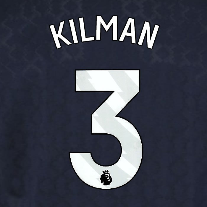 2025 2026 WEST HAM KILMAN 3 OFFICIAL WHITE 3RD PLAYER SIZE NAMESET
