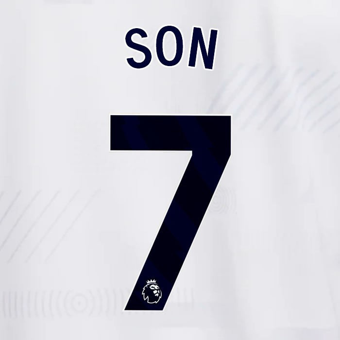 SPURS 2023 2024 SON 7 BLUE HOME PLAYER SIZE NAME SET