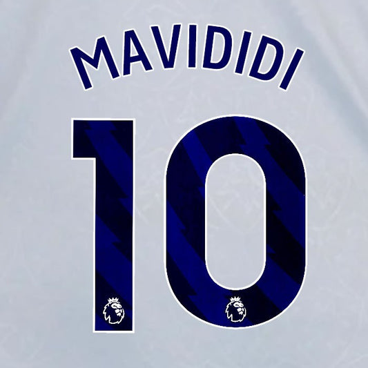 2024 2025 OFFICIAL LEICESTER CITY MAVIDIDI 10 BLUE 3RD PLAYER SIZE NAME SET
