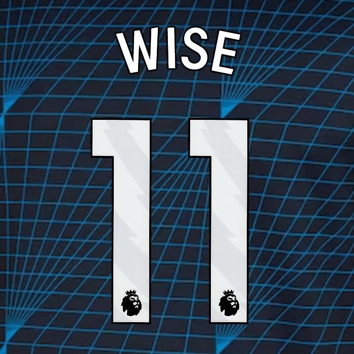 2023 2024 OFFICIAL CHELSEA WISE 11 WHITE AWAY PLAYER SIZE NAMESET