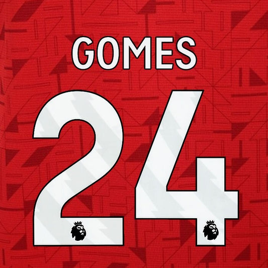 2023 2024 WOLVES AWAY GOMES 24 OFFICIAL WHITE PLAYER SIZE NAMESET