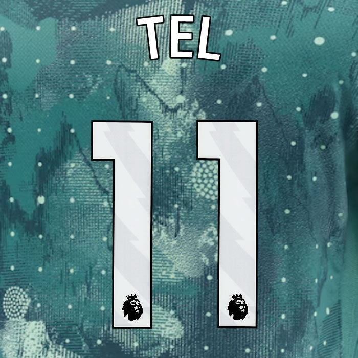 2024 2025 TOTTENHAM TEL 11 WHITE 3RD PLAYER SIZE NAME SET