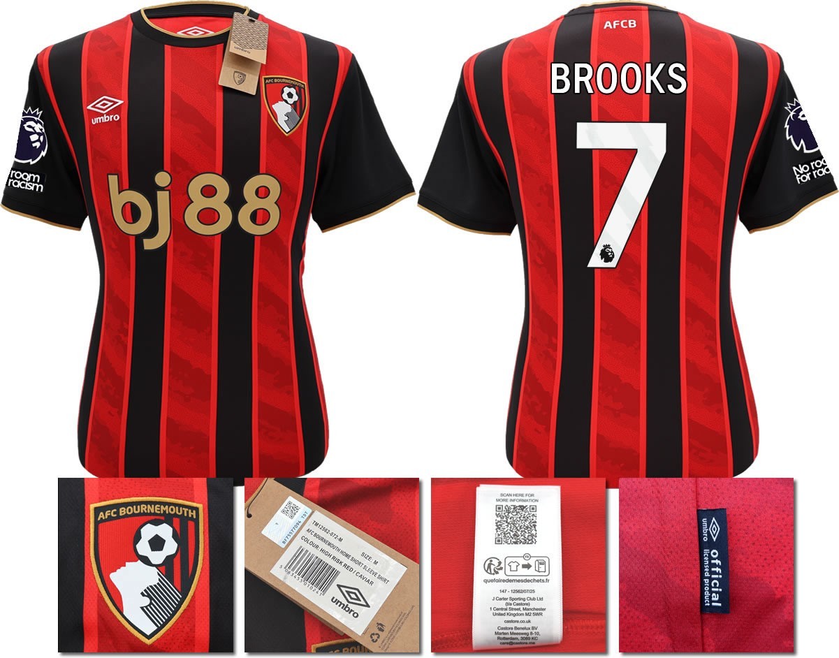 BNWT 2025 2026 UMBRO AFC BOURNEMOUTH HOME SHIRT BROOKS 7