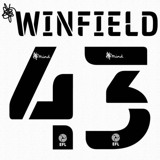 BARNSLEY 2020 2021 OFFICIAL WINFIELD 43 AWAY PLAYER SIZE NAME SET