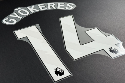 ARSENAL 25/26 GYOKERES 14 OFFICIAL AVERY DENNISON WHITE PLAYER SIZE NAME SET