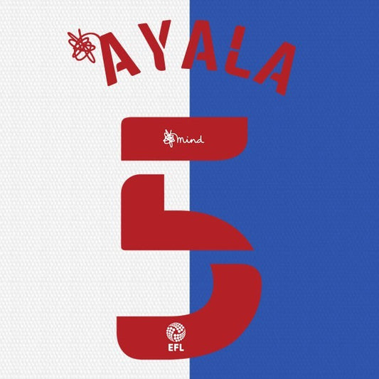 BLACKBURN 2020 2021 OFFICIAL AYALA 5 HOME PLAYER SIZE NAME SET