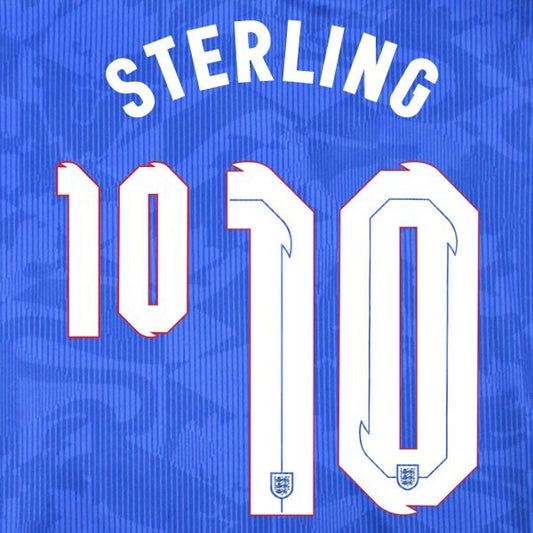 ENGLAND 2020 2021 OFFICIAL SPORTING ID STERLING 10 AWAY PLAYER NAMESET