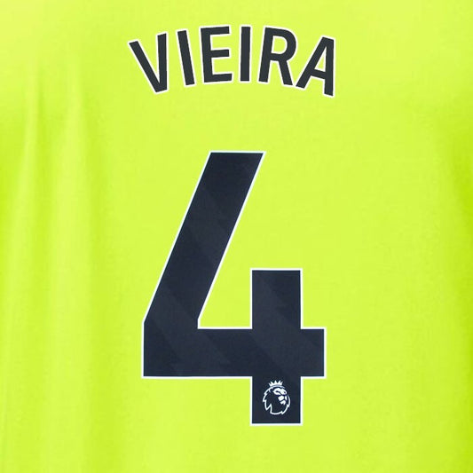 ARSENAL 2023/24 VIEIRA 4 OFFICIAL AVERY DENNISON BLACK PLAYER SIZE NAME SET