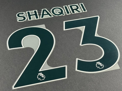 LIVERPOOL 2021 2022 SHAQIRI 23 OFFICIAL AVERY BLACK PLAYER SIZE NAME SET