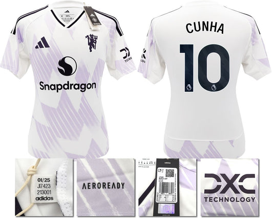BNWT 25 26 MANCHESTER UNITED ADIDAS AWAY SHIRT CUNHA 10 + PATCHES