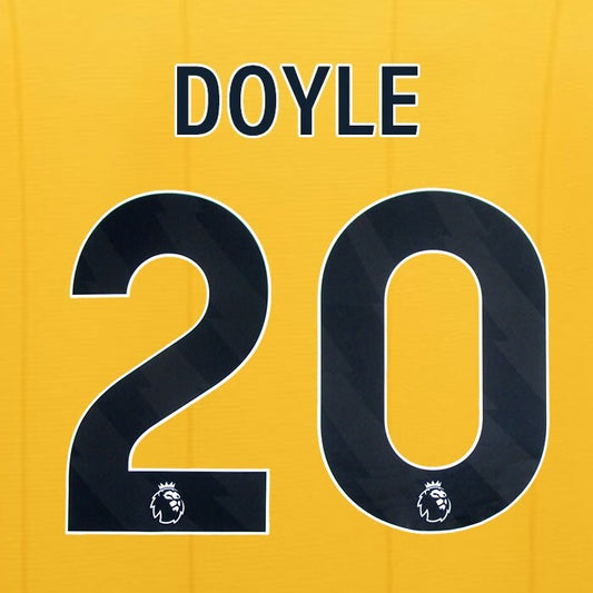2023 2024 WOLVES HOME BLACK DOYLE 20 OFFICIAL PLAYER SIZE NAMESET