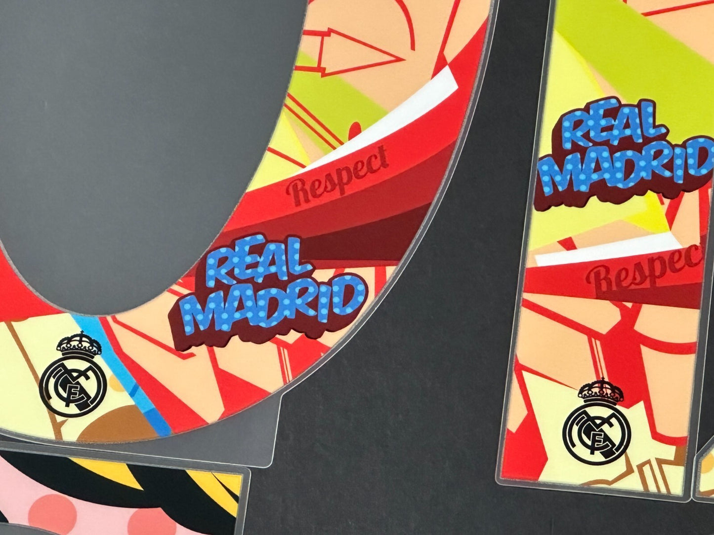 2023 2024 OFFICIAL REAL MADRID SUMMER TOUR RESPECT PLAYER SIZE NUMBER