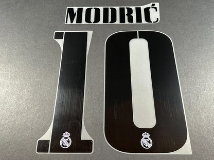 2022 2023 AVERY DENNISON REAL MADRID MODRIC 10 HOME BLACK PLAYER SIZE NAMESET