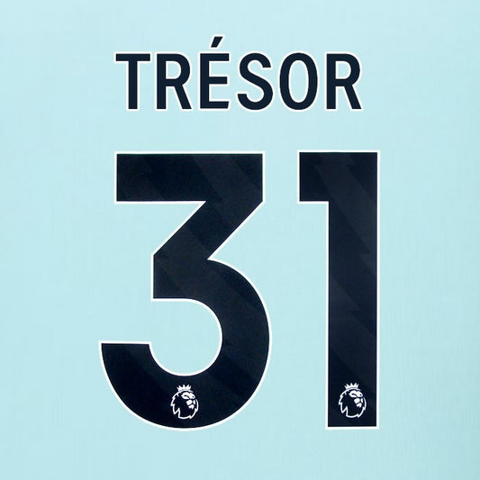2025 2026 BURNLEY TRESOR 31 OFFICIAL BLACK AWAY PLAYER SIZE NAMESET