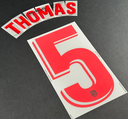2019 2020 OFFICIAL ATLETICO MADRID THOMAS 5 AWAY PLAYER SIZE NAMESET