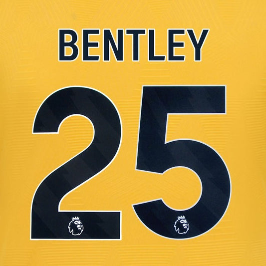 2024 2025 WOLVES HOME BLACK BENTLEY 25 OFFICIAL PLAYER SIZE NAMESET