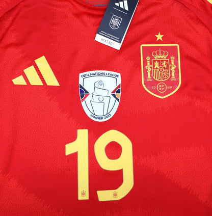 BNWT 2024 EUROS SPAIN ADIDAS AUTHENTIC HOME SHIRT LAMINE YAMAL 19 MEN'S MEDIUM