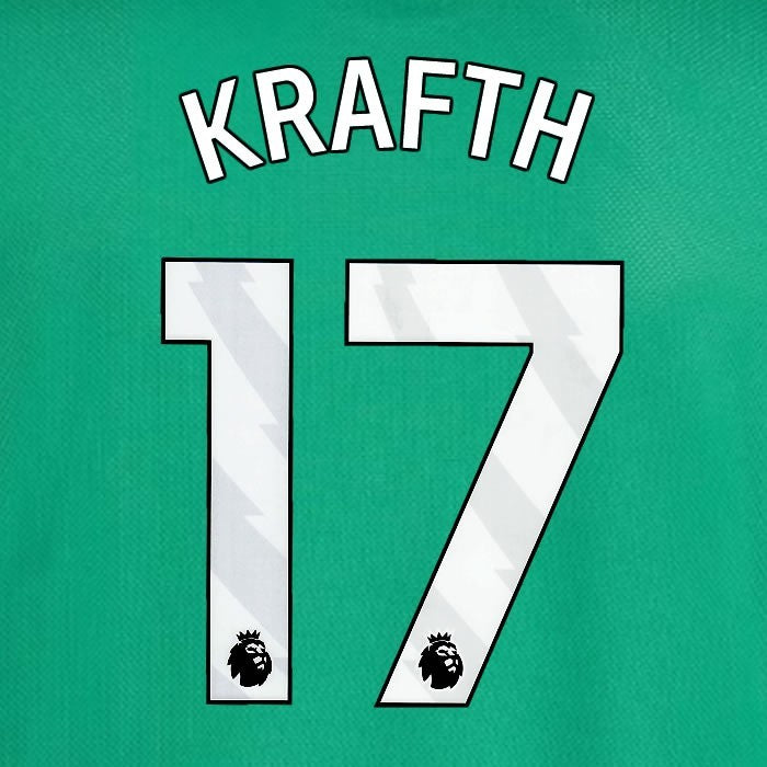 2025 2026 NEWCASTLE KRAFTH 17 OFFICIAL WHITE AWAY  PLAYER SIZE NAME SET