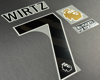 2025 - 2026 WIRTZ 7 OFFICIAL AVERY DENNISON BLACK PLAYER SIZE NAME + PATCHES
