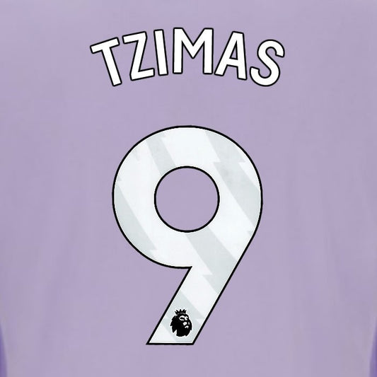 2025 2026 OFFICIAL BRIGHTON TZIMAS 9 AWAY WHITE PLAYER SIZE NAMESET