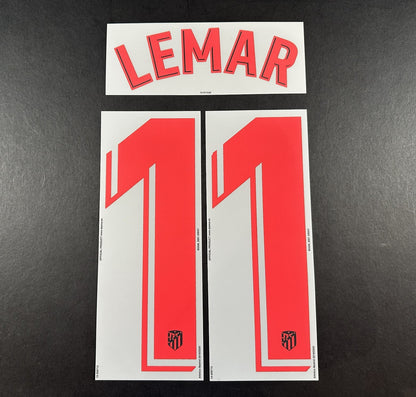 2019 2020 OFFICIAL ATLETICO MADRID LEMAR 11 AWAY PLAYER SIZE NAMESET