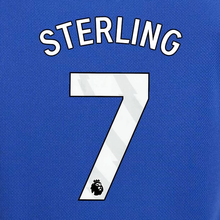2023 2024 OFFICIAL CHELSEA STERLING 7 WHITE HOME PLAYER SIZE NAMESET