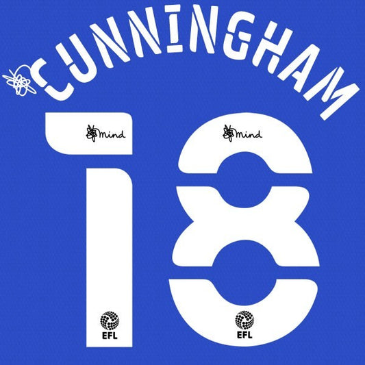 CARDIFF 2020 2021 OFFICIAL CUNNINGHAM 18 HOME PLAYER SIZE NAME SET