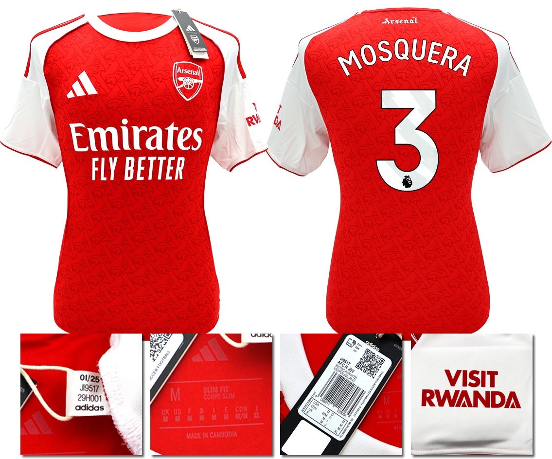 BNWT 2025/2026 ARSENAL F.C. ADIDAS HOME SHIRT MOSQUERA 3