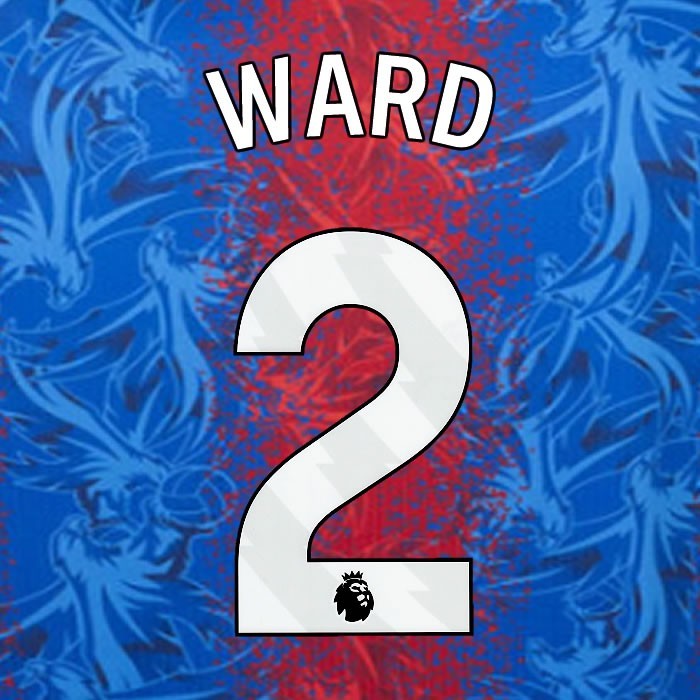 2024 2025 OFFICIAL CRYSTAL PALACE WARD 2 WHITE HOME PLAYER SIZE NAMESET