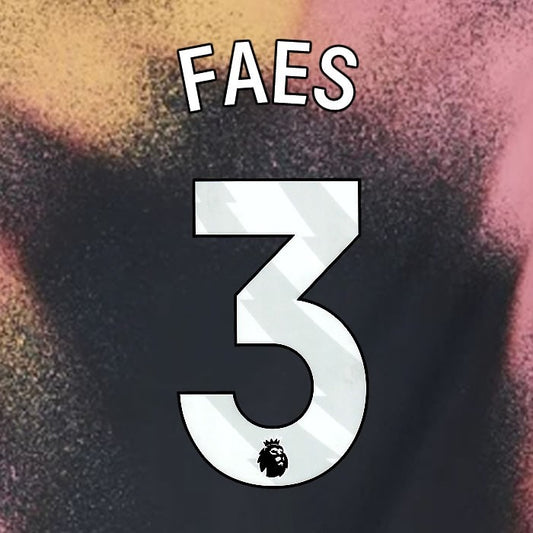 2024 2025 OFFICIAL LEICESTER CITY FAES 3 WHITE AWAY PLAYER SIZE NAME SET
