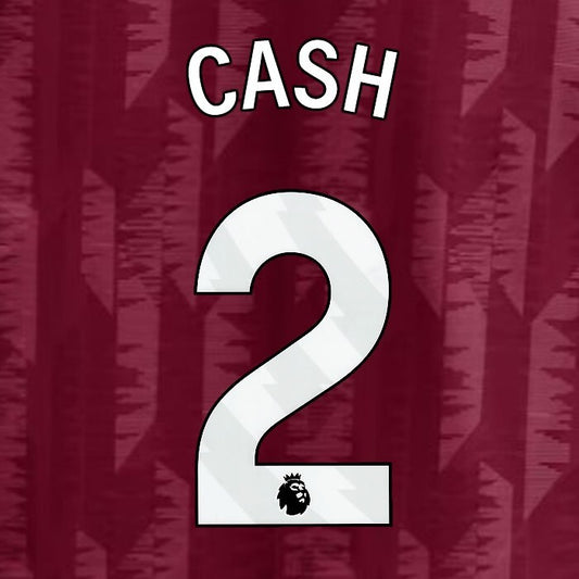 2023 2024 ASTON VILLA CASH 2 OFFICIAL WHITE HOME PLAYER SIZE NAMESET