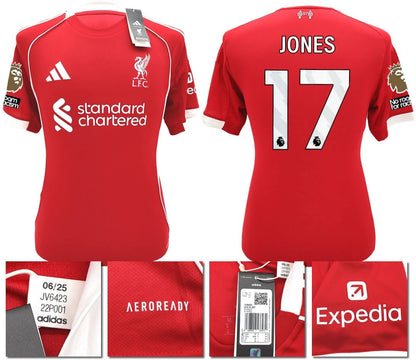 BNWT 2025 2026 LIVERPOOL ADIDAS HOME SHIRT JONES 17 + PACTHES MEN'S