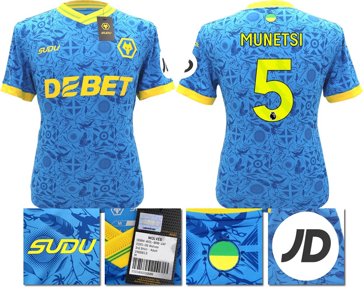 BNWT 2025/2026 WOLVES F.C.  SUDU THIRD SHIRT MUNETSI 5