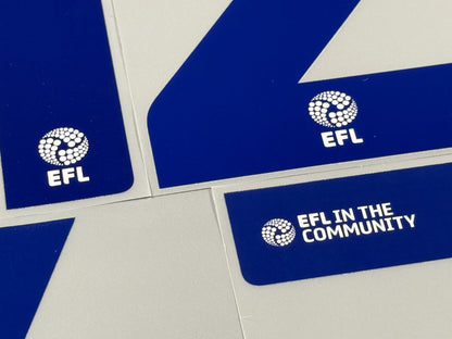 2024 2025 OFFICIAL EFL FOOTBALL LEAGUE BLUE PLAYER SIZE SHIRT NUMBERS