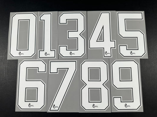 2020 2023 OFFICIAL ELMS UK SCOTTISH SPFL WHITE KIDS SIZE SHIRT NUMBERS