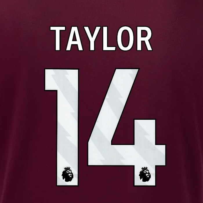 2024 2025 OFFICIAL IPSWICH TOWN TAYLOR 14 WHITE AWAY PLAYER SIZE NAME SET
