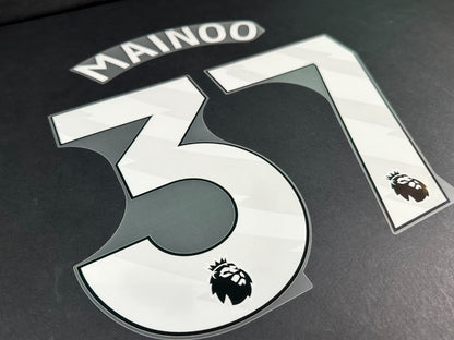 MAN UNITED 2025 2026 MAINOO 37 OFFICIAL AVERY DENNISON WHITE PLAYER SIZE NAMESET