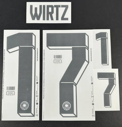 GERMANY 2023-2024 OFFICIAL NAME & NUMBERING WIRTZ 17 HOME PLAYER SIZE NAMESET