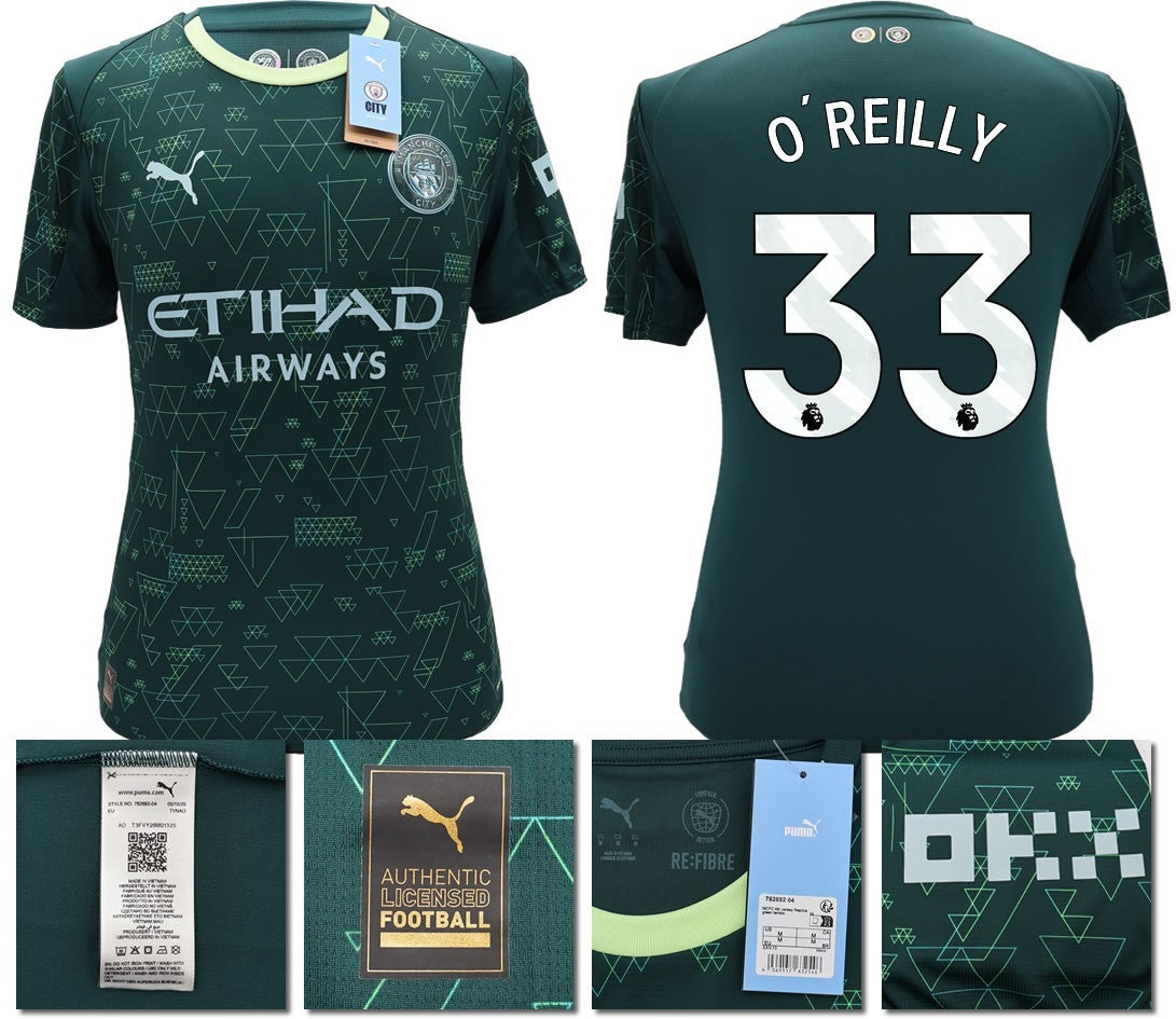 BNWT 2025 2026 MAN CITY PUMA 4TH O' REILLY 33 FOOTBALL SHIRT