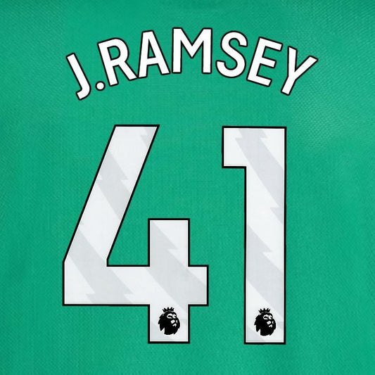 2025 2026 NEWCASTLE J RAMSEY 41 OFFICIAL WHITE AWAY  PLAYER SIZE NAME SET