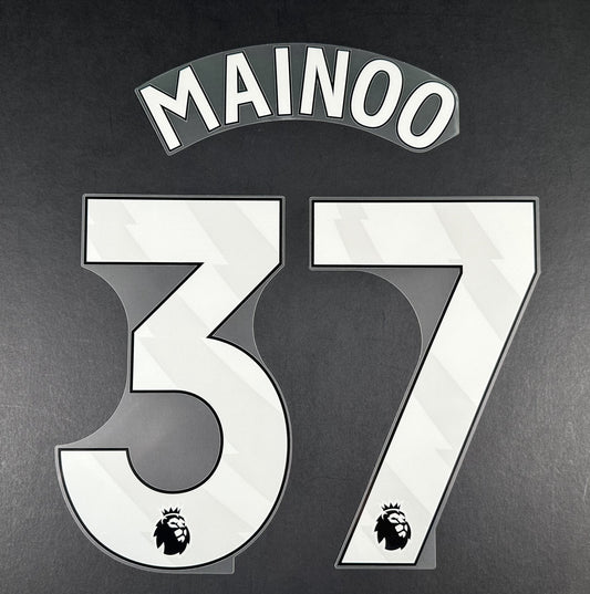 MAN UNITED 2025 2026 MAINOO 37 OFFICIAL AVERY DENNISON WHITE PLAYER SIZE NAMESET