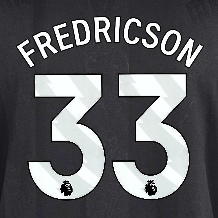2025 2026 MANCHESTER UNITED FREDRICSON 33 3RD WHITE PLAYER SIZE NAMESET
