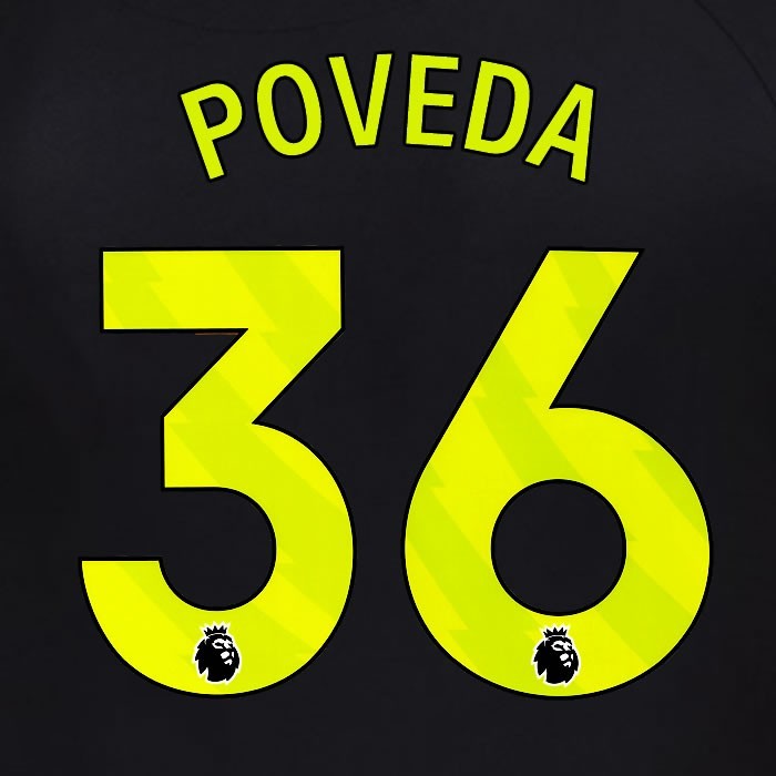 2025 2026 OFFICIAL SUNDERLAND POVEDA 36 YELLOW 3RD PLAYER SIZE NAME SET