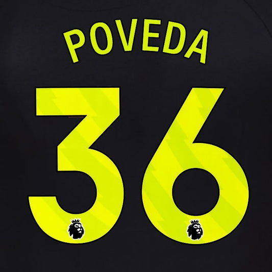 2025 2026 OFFICIAL SUNDERLAND POVEDA 36 YELLOW 3RD PLAYER SIZE NAME SET