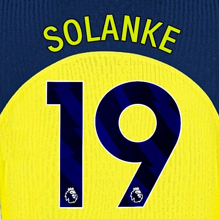 2025 2026 TOTTENHAM SOLANKE 19 3RD PLAYER SIZE NAME SET