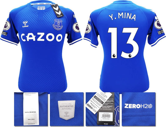 BNWT 2020 2021 HUMMEL EVERTON HOME SHIRT MEN'S Y. MINA 13 + PATCHES