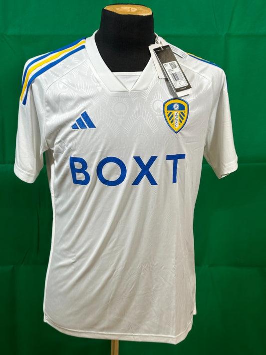 BNWT 2023 2024 LEEDS UNITED HOME WHITE ADIDAS FOOTBALL SHIRT MEN'S SMALL
