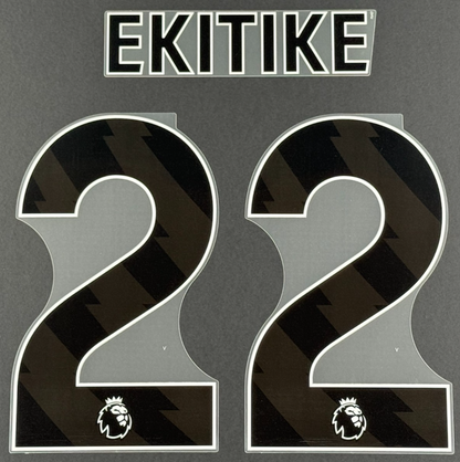 LIVERPOOL 2025/26 EKITIKE 22 OFFICIAL AVERY DENNISON BLACK PLAYER SIZE NAME SET